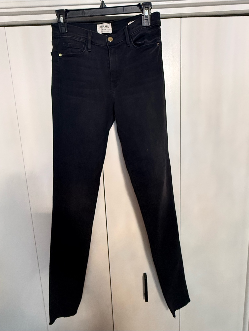 Frame Denim Black Skinny High-Rise Jeans